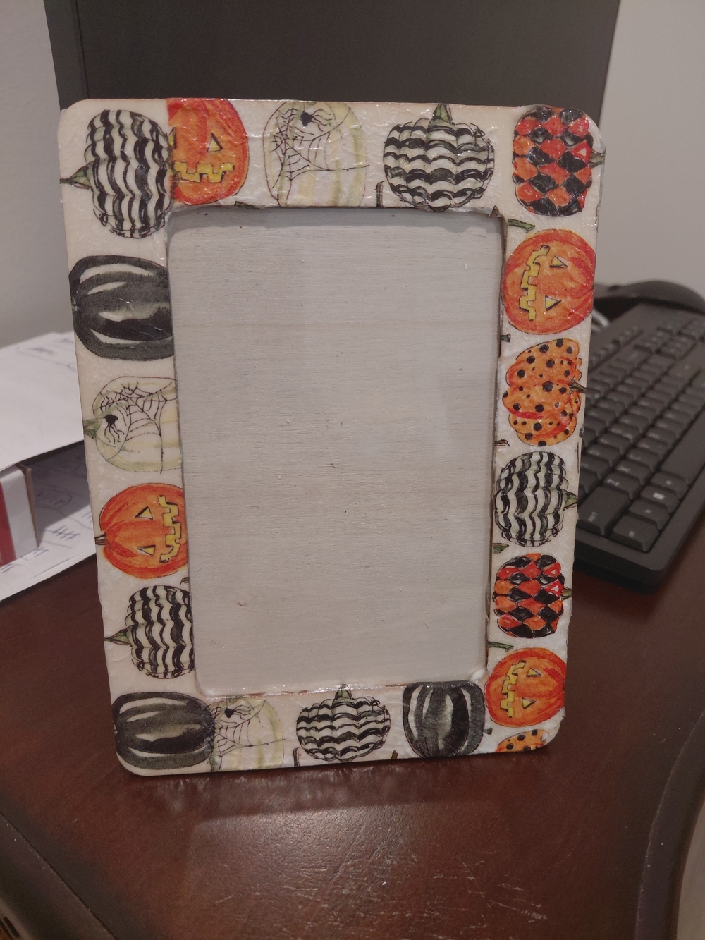 Halloween Pumpkin Decorative Picture Frame - Orange & Black